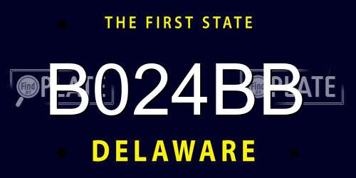 B024BB Delaware License Plate