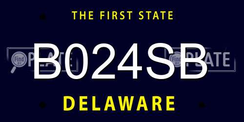 B024SB Delaware License Plate