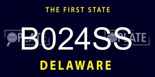 B024SS Delaware License Plate
