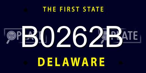 B0262B Delaware License Plate