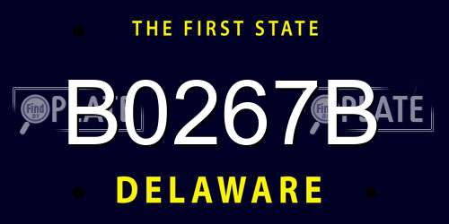 B0267B Delaware License Plate