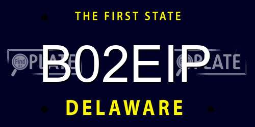 B02EIP Delaware License Plate