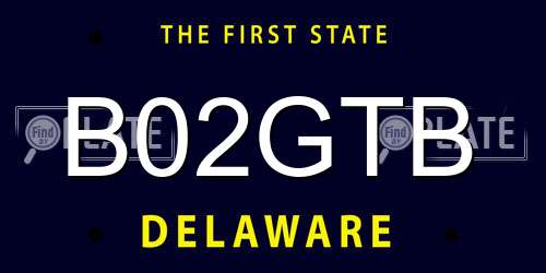 B02GTB Delaware License Plate