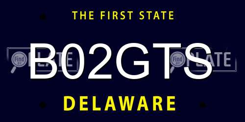 B02GTS Delaware License Plate