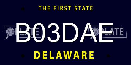 B03DAE Delaware License Plate