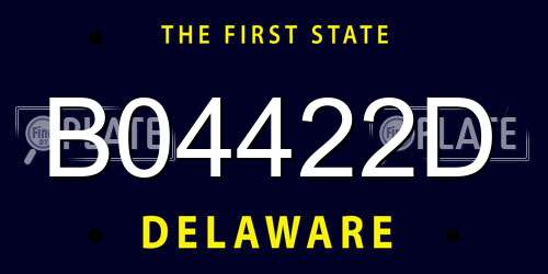 B04422D Delaware License Plate