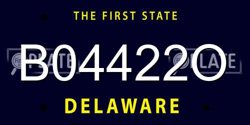 B04422O Delaware License Plate