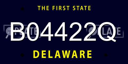 B04422Q Delaware License Plate