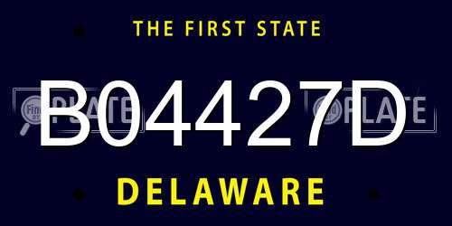 B04427D Delaware License Plate