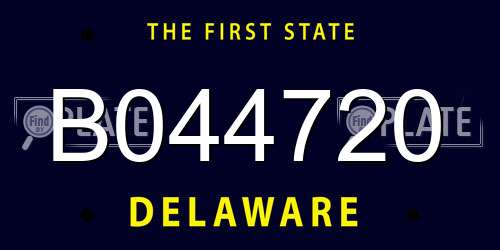 B044720 Delaware License Plate