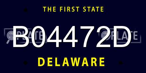 B04472D Delaware License Plate