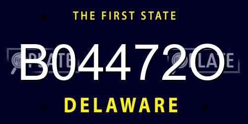 B04472O Delaware License Plate