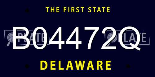 B04472Q Delaware License Plate