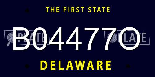 B04477O Delaware License Plate