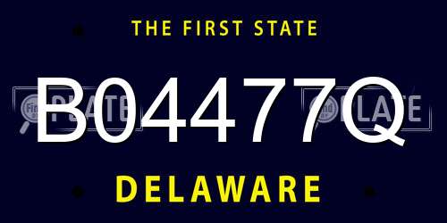 B04477Q Delaware License Plate