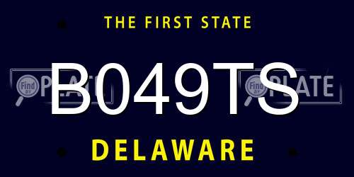 B049TS Delaware License Plate