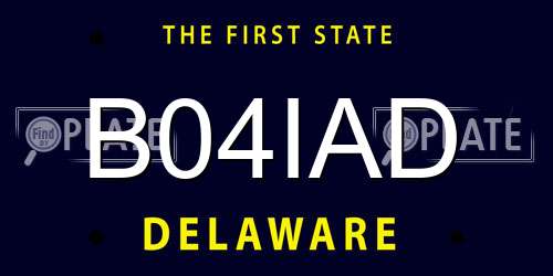 B04IAD Delaware License Plate