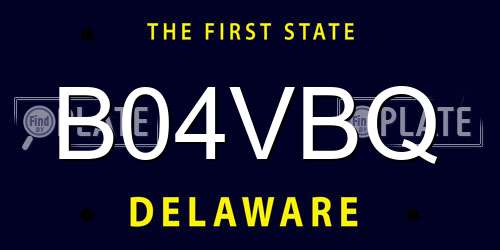 B04VBQ Delaware License Plate