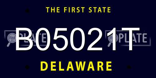 B05021T Delaware License Plate