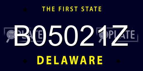 B05021Z Delaware License Plate