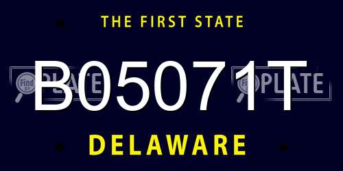 B05071T Delaware License Plate