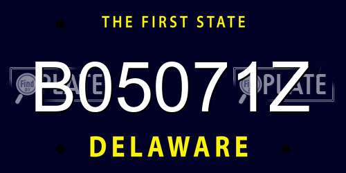 B05071Z Delaware License Plate