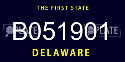 B051901 Delaware License Plate
