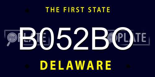B052BO Delaware License Plate