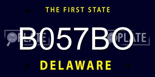 B057BO Delaware License Plate