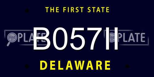 B057II Delaware License Plate