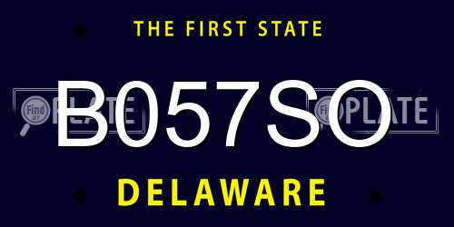 B057SO Delaware License Plate