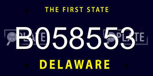 B058553 Delaware License Plate