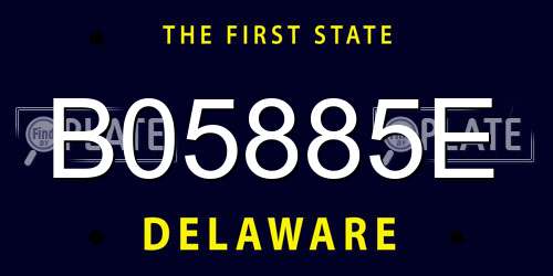 B05885E Delaware License Plate