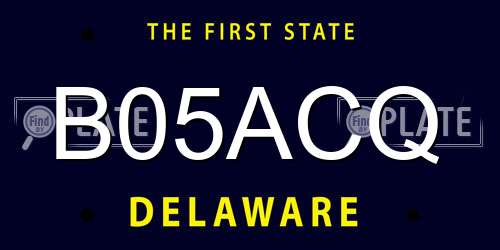 B05ACQ Delaware License Plate