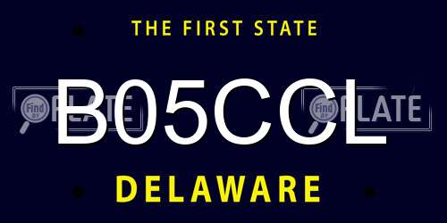 B05CCL Delaware License Plate