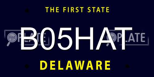 B05HAT Delaware License Plate