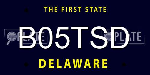 B05TSD Delaware License Plate