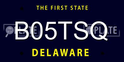B05TSQ Delaware License Plate