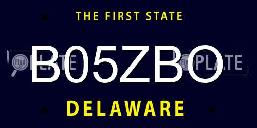 B05ZBO Delaware License Plate