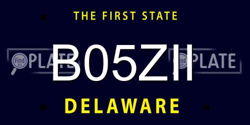 B05ZII Delaware License Plate