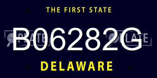B06282G Delaware License Plate