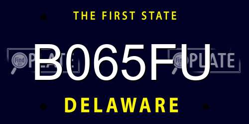 B065FU Delaware License Plate