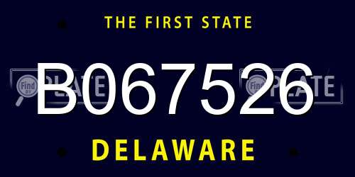 B067526 Delaware License Plate