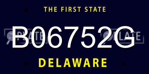 B06752G Delaware License Plate