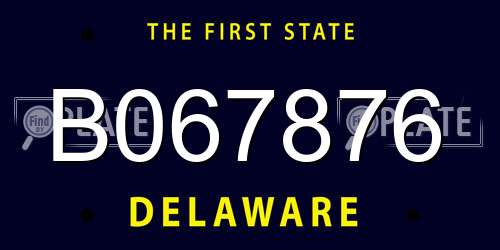 B067876 Delaware License Plate