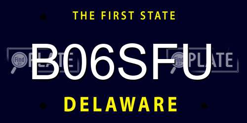 B06SFU Delaware License Plate