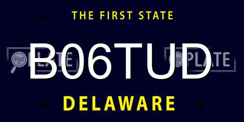 B06TUD Delaware License Plate