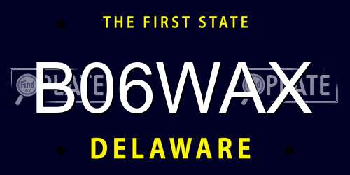B06WAX Delaware License Plate