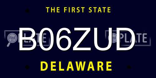 B06ZUD Delaware License Plate