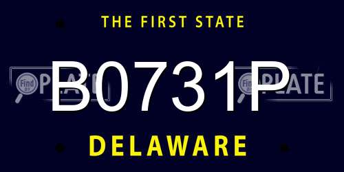 B0731P Delaware License Plate